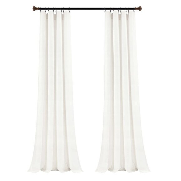 Belgian Flax Prewashed Linen Rich Cotton Blend Window Curtain- SINGLE PANEL - Picture 4 of 5